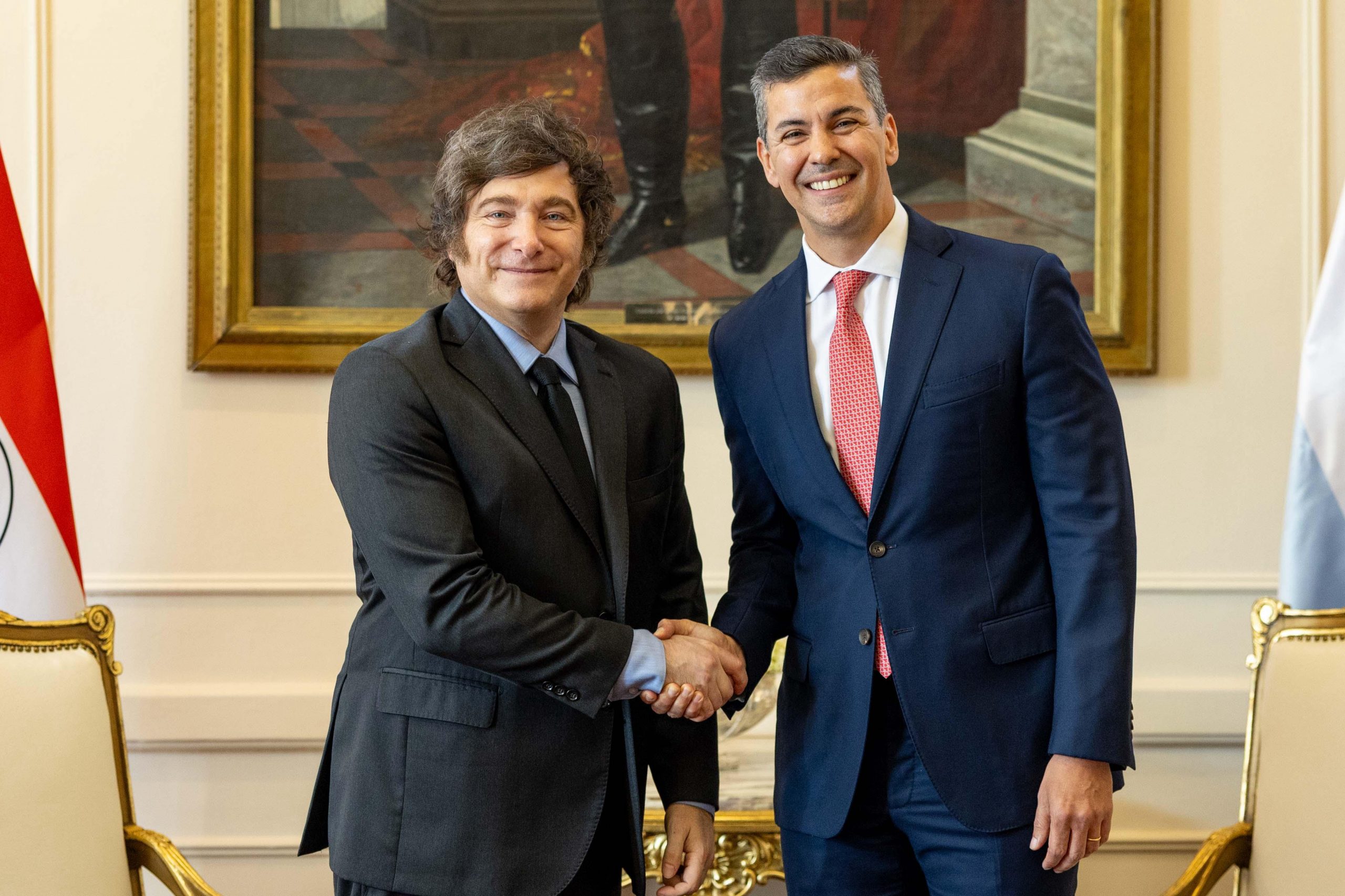 Presidente Peña recibió a Javier Milei en el Palacio de López